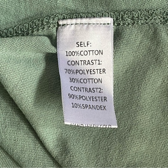 Easel Pocket Tee Green Cotton Oversized Womens Size Small Drop Shoulder Top - Picture 7 of 8